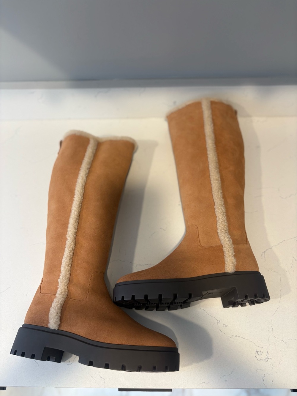Stuart Weitzman Myla Sherling Knee Boots - Women